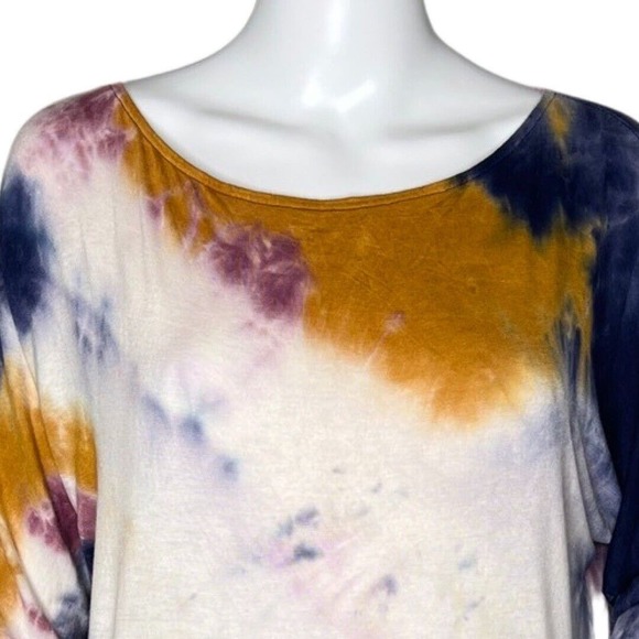 Veronica M Shirt Womens Small Blue White Tie Dye Colorful Casual Bohemian Hippie - Picture 5 of 8